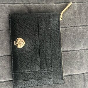 Kate Spade Black Card Holder with Gold Accent